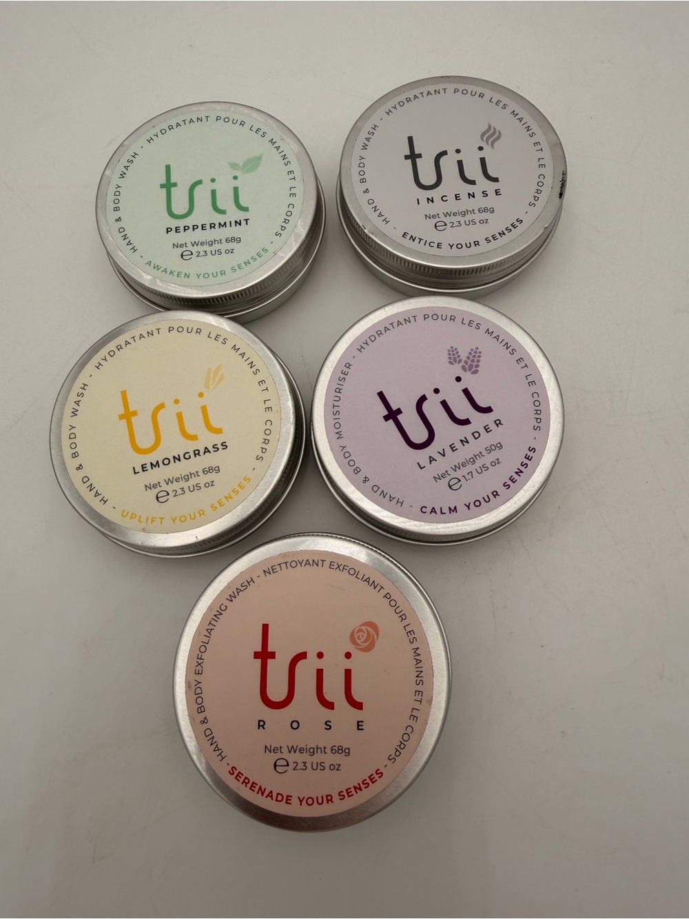 trii Hand & Body Balm /  Hand & Body Wash / Body Exfoliation Bars